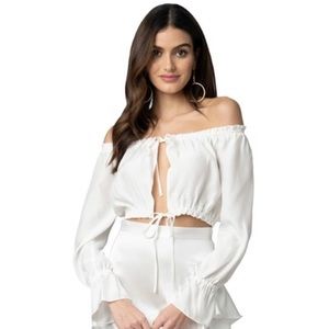 Jennifer Hope Cali Off Shoulder Crop Top